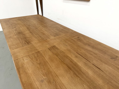 Table de ferme XXL en chêne massif 350 cm - Style Reconstruction - Années 50, vue 13