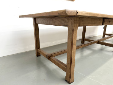 Table de ferme XXL en chêne massif 350 cm - Style Reconstruction - Années 50, vue 18