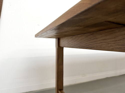 Table de ferme XXL en chêne massif 350 cm - Style Reconstruction - Années 50, vue 20