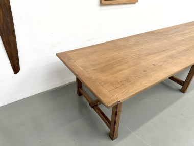 Table de ferme XXL en chêne massif 350 cm - Style Reconstruction - Années 50, vue 21