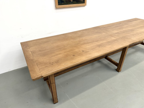 Table de ferme XXL en chêne massif 350 cm - Style Reconstruction - Années 50, vue 23