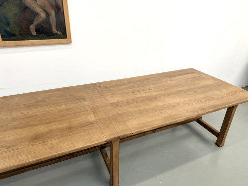 Table de ferme XXL en chêne massif 350 cm - Style Reconstruction - Années 50, vue 24