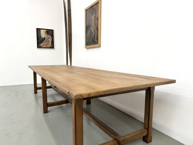 Table de ferme XXL en chêne massif 350 cm - Style Reconstruction - Années 50, vue 28