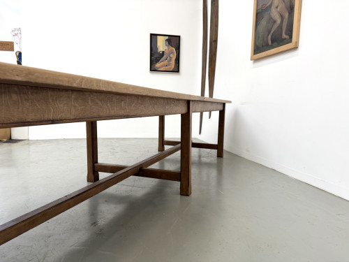 Table de ferme XXL en chêne massif 350 cm - Style Reconstruction - Années 50, vue 29