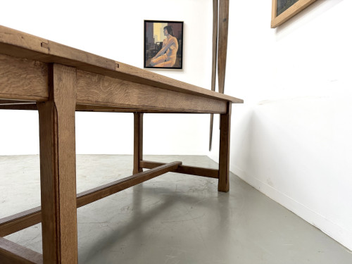 Table de ferme XXL en chêne massif 350 cm - Style Reconstruction - Années 50, vue 30