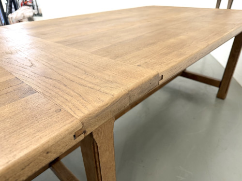 Table de ferme XXL en chêne massif 350 cm - Style Reconstruction - Années 50, vue 31