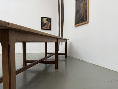 Table de ferme XXL en chêne massif 350 cm - Style Reconstruction - Années 50, vue 33