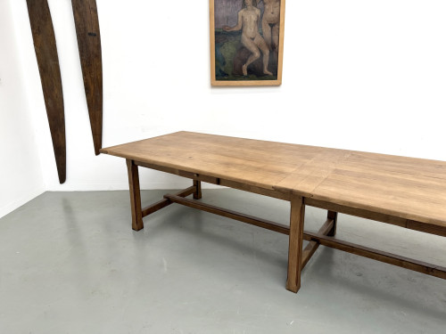 Table de ferme XXL en chêne massif 350 cm - Style Reconstruction - Années 50, vue 37
