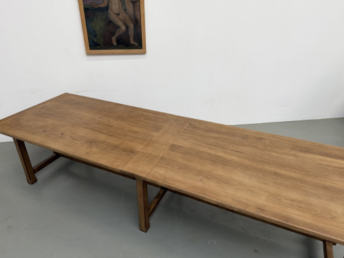 Table de ferme XXL en chêne massif 350 cm - Style Reconstruction - Années 50, vue 38