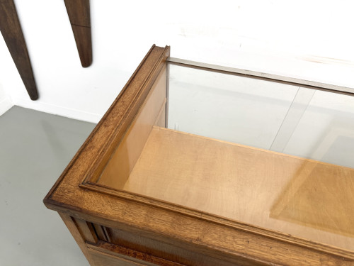 Comptoir de métier vintage Siegel Paris en chêne et verre – 1950, vue 19
