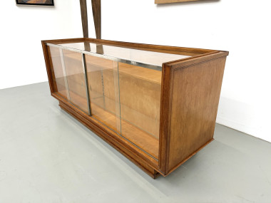 Comptoir de métier vintage Siegel Paris en chêne et verre – 1950, vue 25
