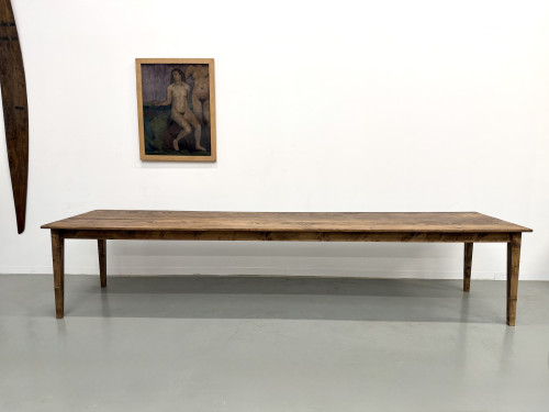 Grande Table de Ferme XXL en Pin – Pieds Fuseaux – L367 cm, vue 2