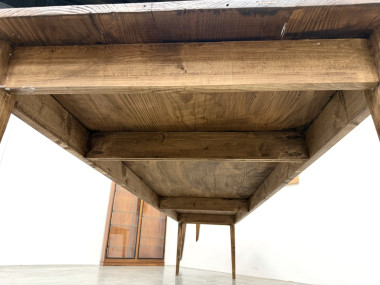 Grande Table de Ferme XXL en Pin – Pieds Fuseaux – L367 cm, vue 25