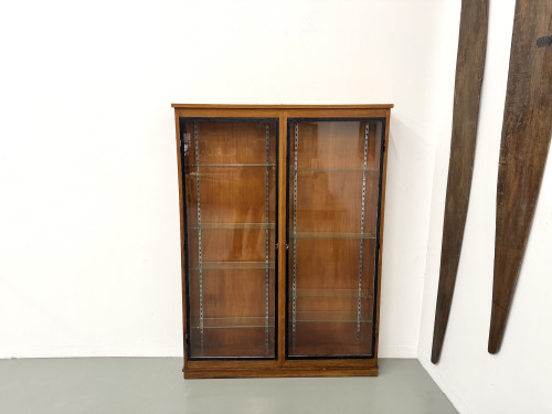 Vitrine de présentation murale Siegel Paris – Chêne & Verre – 1950, vue 2