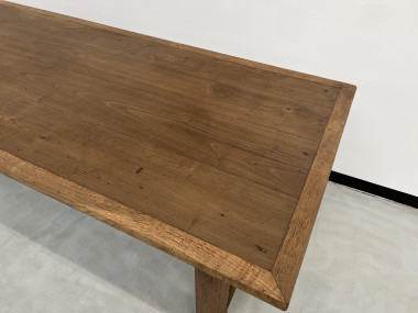 Table de ferme des années 50 en chêne et noyer, vue 5