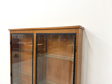 Vitrine de présentation murale Siegel Paris – Chêne & Verre – 1950, vue 11