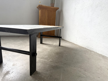 Table Basse Céramique Jean Jaffeux Années 50 - Métal & Orange Vintage, vue 12