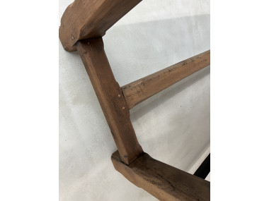 Table de ferme des années 50 en chêne et noyer, vue 15