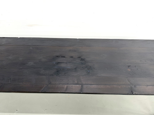 Grande Table de Ferme Années 50 en Bois Brûlé (Shou Sugi Ban) – L245 cm, vue 10