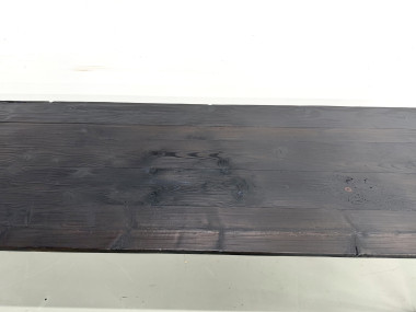 Grande Table de Ferme Années 50 en Bois Brûlé (Shou Sugi Ban) – L245 cm, vue 10