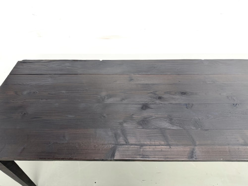 Grande Table de Ferme Années 50 en Bois Brûlé (Shou Sugi Ban) – L245 cm, vue 11
