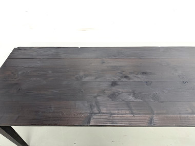 Grande Table de Ferme Années 50 en Bois Brûlé (Shou Sugi Ban) – L245 cm, vue 11