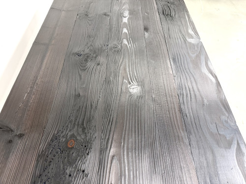 Grande Table de Ferme Années 50 en Bois Brûlé (Shou Sugi Ban) – L245 cm, vue 33