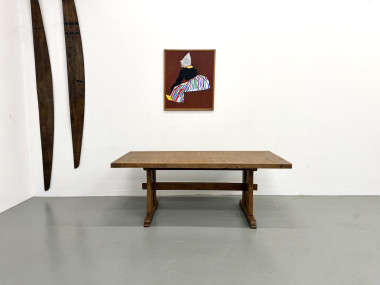 Table Architecturale Moderniste en Chêne Massif – Plateau Épais L200 cm, vue 1