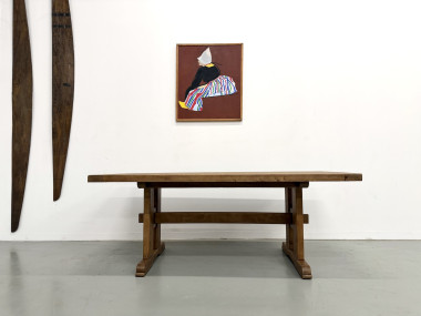 Table Architecturale Moderniste en Chêne Massif – Plateau Épais L200 cm, vue 3