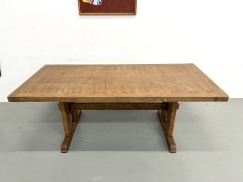 Table Architecturale Moderniste en Chêne Massif – Plateau Épais L200 cm, vue 4