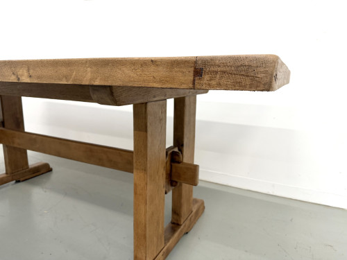 Table Architecturale Moderniste en Chêne Massif – Plateau Épais L200 cm, vue 5