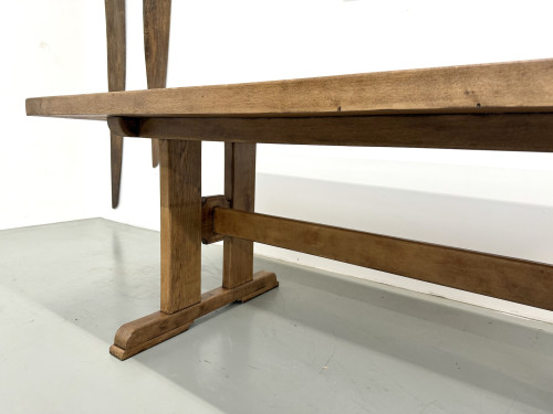 Table Architecturale Moderniste en Chêne Massif – Plateau Épais L200 cm, vue 6