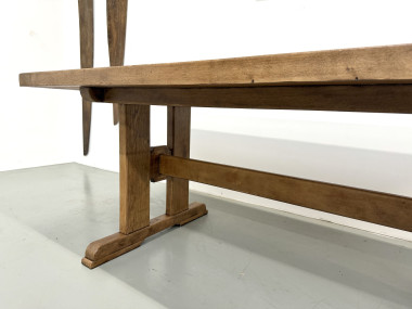 Table Architecturale Moderniste en Chêne Massif – Plateau Épais L200 cm, vue 6