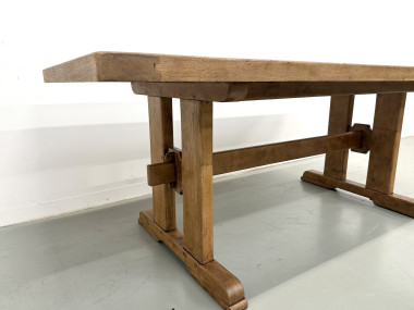 Table Architecturale Moderniste en Chêne Massif – Plateau Épais L200 cm, vue 12