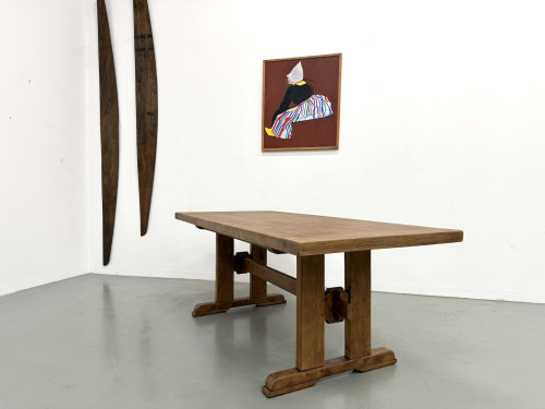 Table Architecturale Moderniste en Chêne Massif – Plateau Épais L200 cm, vue 14