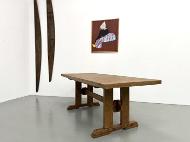 Table Architecturale Moderniste en Chêne Massif – Plateau Épais L200 cm, vue 14