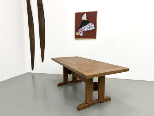 Table Architecturale Moderniste en Chêne Massif – Plateau Épais L200 cm, vue 15