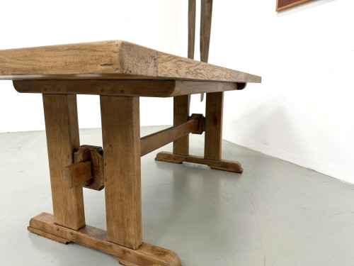 Table Architecturale Moderniste en Chêne Massif – Plateau Épais L200 cm, vue 18