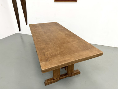 Table Architecturale Moderniste en Chêne Massif – Plateau Épais L200 cm, vue 22