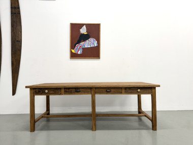 Table de Ferme "Meuble de Métier" en Pin – 8 Tiroirs (L221 cm), vue 2