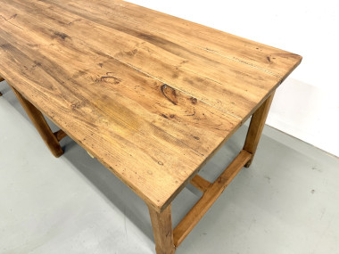 Table de Ferme "Meuble de Métier" en Pin – 8 Tiroirs (L221 cm), vue 7