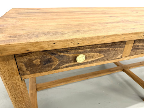 Table de Ferme "Meuble de Métier" en Pin – 8 Tiroirs (L221 cm), vue 17