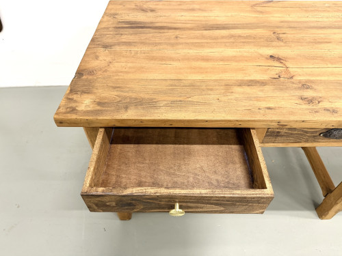 Table de Ferme "Meuble de Métier" en Pin – 8 Tiroirs (L221 cm), vue 18