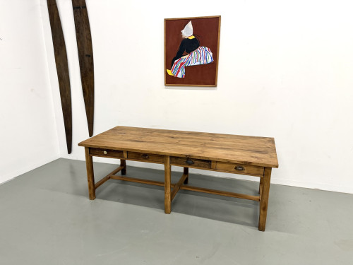 Table de Ferme "Meuble de Métier" en Pin – 8 Tiroirs (L221 cm), vue 27