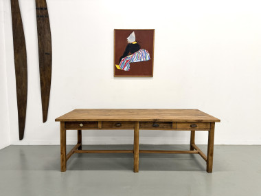 Table de Ferme "Meuble de Métier" en Pin – 8 Tiroirs (L221 cm), vue 28
