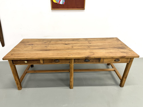 Table de Ferme "Meuble de Métier" en Pin – 8 Tiroirs (L221 cm), vue 29