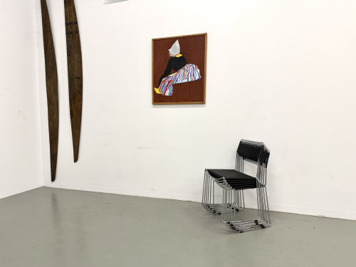 Série de 6 Chaises "Spaghetti" Design Italien Années 80 – Noir & Chrome, vue 28