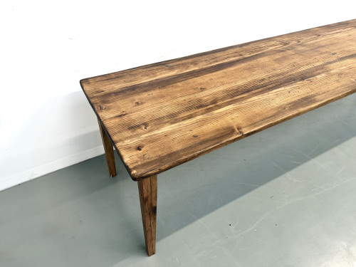 Table de Ferme XXL 3,60m en Pin Ancien – Pieds Fuseaux & Vernis Satiné, vue 6