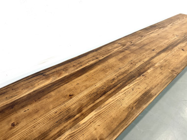 Table de Ferme XXL 3,60m en Pin Ancien – Pieds Fuseaux & Vernis Satiné, vue 7