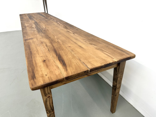 Table de Ferme XXL 3,60m en Pin Ancien – Pieds Fuseaux & Vernis Satiné, vue 10